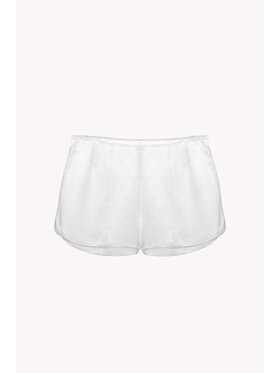 Epuzer Epuzer Szorty materiałowe Silk sheer lurex Biały Standard Fit