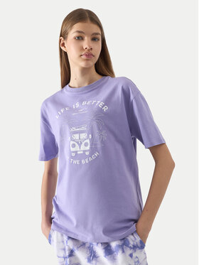 4F 4F Tričko 4FJWSS24TTSHF1146 Fialová Loose Fit