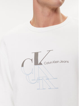 Calvin Klein Jeans Majica Dugih Rukava Monogram Echo J30J325516 Bijela Regular Fit