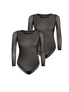 Teyli Teyli Komplet body damskie siateczkowe Ero Czarny Regular Fit