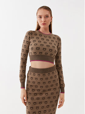 Pinko Pinko Sveter Furetto 101561 A112 Hnedá Slim Fit