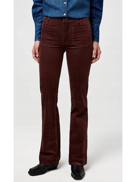 Wrangler Wrangler Spodnie materiałowe Flare Brązowy Flare Fit