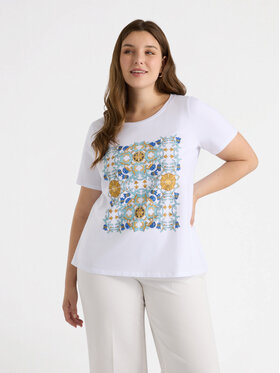 Fiorella Rubino Fiorella Rubino T-Shirt G00XL008791N011 Biały Regular Fit