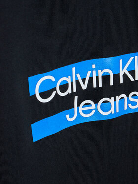 Calvin Klein Jeans Spodnji Del Trenirke Maxi Block Logo IB0IB01591 Črna Regular Fit