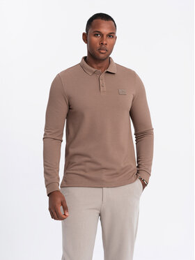 Ombre Ombre Longsleeve OM-POLS-0131 Brązowy Regular Fit