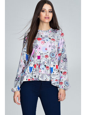 FIGL FIGL Bluzka M594 Kolorowy Regular Fit