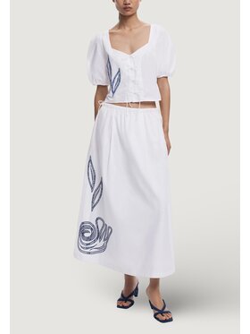Desigual Desigual Gonna SKIRT EMBRO Bianco Egg Fit