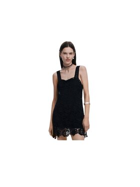 Desigual Desigual Φόρεμα καλοκαιρινό Abito sevilla Μαύρο Slim Fit