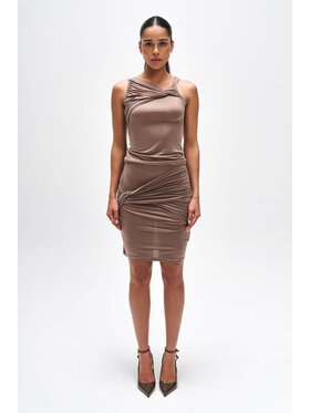 BENU BENU Pouzdrová sukně SPÓDNICA MOKKA CUPRO Hnědá Slim Fit