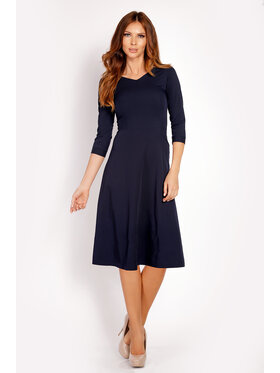 Awama Awama Koktejlové šaty L014 Tmavomodrá Basic Fit
