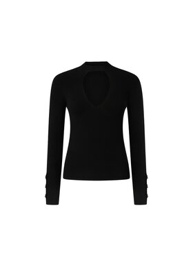 PINKO PINKO Πουλόβερ PINKO RABBOCCO MAGLIA COSTINA LANA STRETCH - 104015-A15S Μαύρο Slim Fit