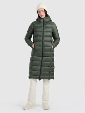 4F 4F Płaszcz zimowy MIDSHOP TEXTILE Khaki Regular Fit