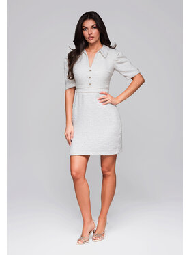 Ombre Ombre Sukienka wieczorowa LA-OM-DLR247 Kremowy Regular Fit