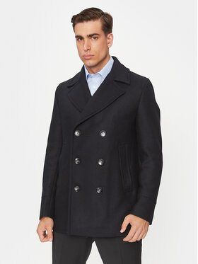 Boss Boss Vilnonis paltas H-Hyde-Pcoat-234 50502282 Tamsiai mėlyna Relaxed Fit