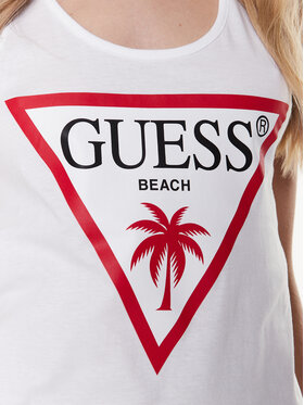 Guess Haljina Za Plažu Logo E3GP03 JA914 Bijela Regular Fit