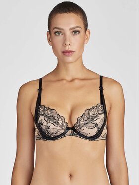 Aubade Aubade Biustonosz push-up Fleur De Tattoo TB18 Czarny