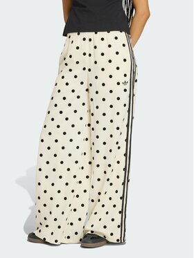 adidas adidas Παντελόνι φόρμας Satin Polka Dots Wide Leg Pant KV1168 Κρεμ Relaxed Fit