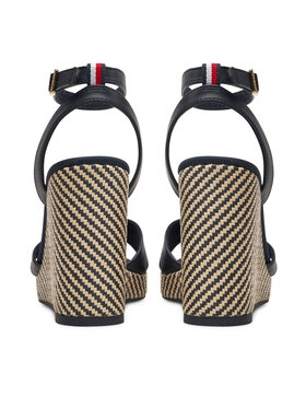 Tommy Hilfiger Sandale Im Raffia Sandal FW0FW08224 Tamnoplava