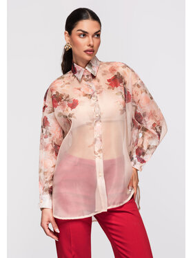 Ombre Ombre Koszula OW-SH-E0028 Beżowy Oversize