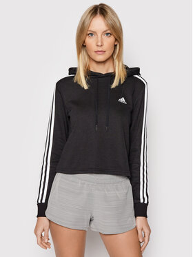 adidas adidas Bluza Essentias 3-Stripes GM5582 Czarny Loose Fit