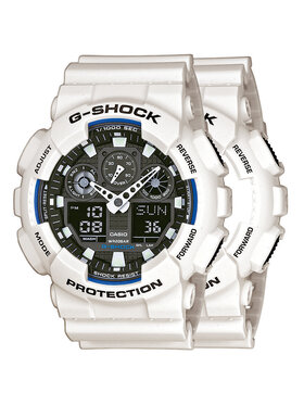 Casio Casio Zegarek SET GA-100B-7AER + BEZEL 10395292 + PASEK 10395227 Biały