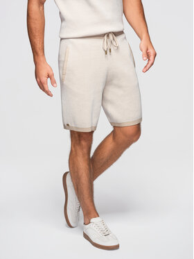 Ombre Ombre Szorty materiałowe OM-SRCS-0202 Beżowy Regular Fit