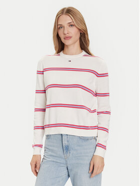 Tommy Jeans Tommy Jeans Sweter Essential DW0DW20159 Écru Regular Fit