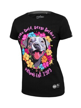 PITBULL PITBULL T-Shirt Koszulka damska Happy-Pit XL Czarny Regular Fit