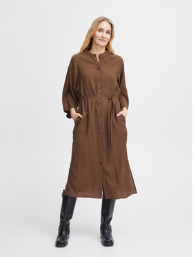Fransa Fransa Hemdkleid 20612435 Braun Relaxed Fit