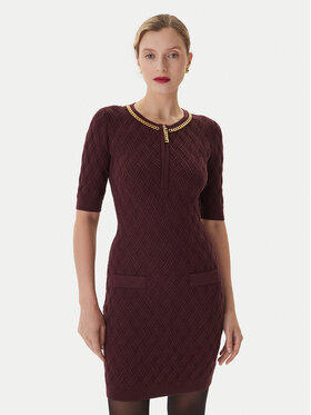 Elisabetta Franchi Elisabetta Franchi Koktel haljina AB-805-57E2-V460 Tamnocrvena Slim Fit