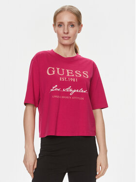 Guess Guess T-Shirt V4RI01 I3Z14 Fioletowy Boxy Fit