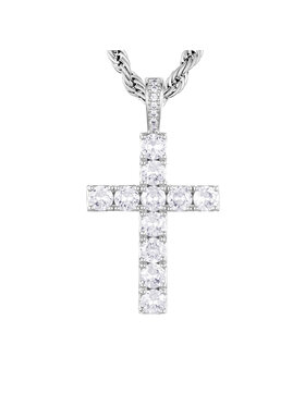 ICED STUFF ICED STUFF Piekariņš Diamond Cross Baltais zelts