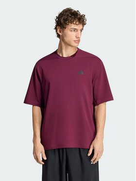 adidas adidas Koszulka techniczna 164725 Czerwony ciemny Oversize