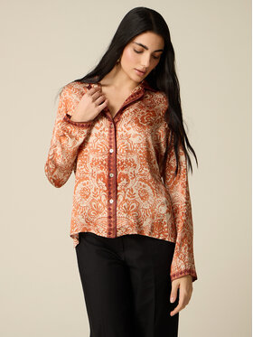 Oltre Oltre Koszula 5086R003267N0S7 Pomarańczowy Regular Fit