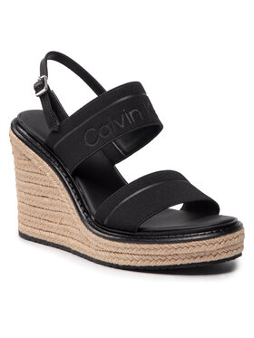 Calvin Klein Calvin Klein Εσπαντρίγιες Wedge Sndl 70 He HW0HW00690 Μαύρο