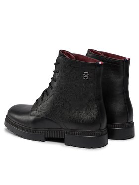 Tommy Hilfiger Zimski škornji Comfort Cleated Termo Lth Boot FM0FM04651 Črna