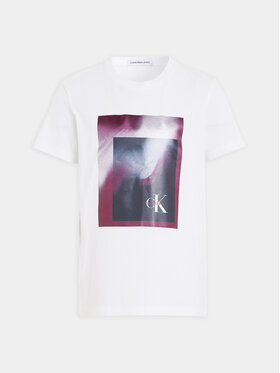 Calvin Klein Jeans T-shirt Hyper Spray Monogram IU0IU00522 Bijela Regular Fit