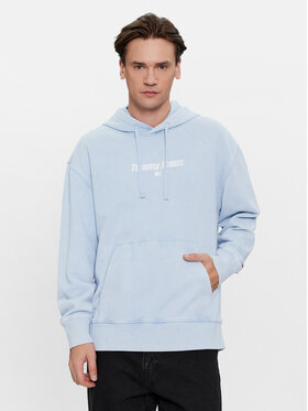Tommy Jeans Tommy Jeans Mikina Washed Linear DM0DM17787 Modrá Relaxed Fit