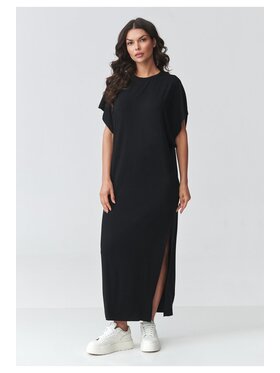 Makadamia Makadamia Sukienka codzienna M927 Czarny Loose Fit