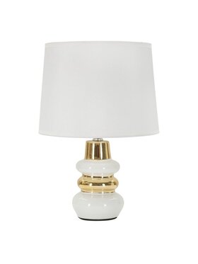 MIAhome MIAhome Lampa stołowa ceramiczna, złota 32x23 cm TIVOLA Biały