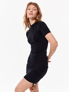 MANDRAGORA MANDRAGORA Sukienka dzianinowa Carlo Czarny Slim Fit