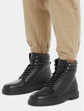 Calvin Klein Pohodni čevlji Combat Boot Mono HM0HM01211 Črna