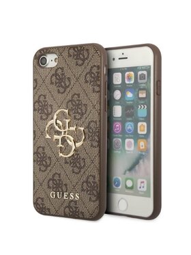 Guess Guess Etui na telefon 4G Big Metal Logo Brązowy