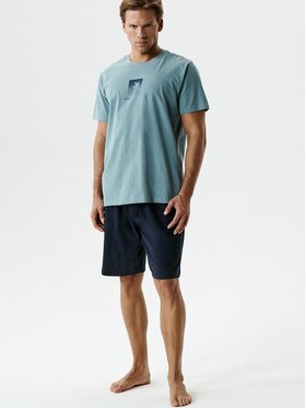 Atlantic Atlantic Piżama Palm Niebieski Regular Fit