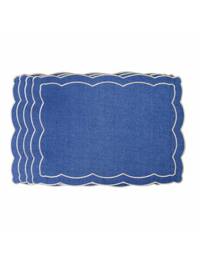 Roseberry Home Roseberry Home Podkładka na stół haftowana Blue Onde Niebieski