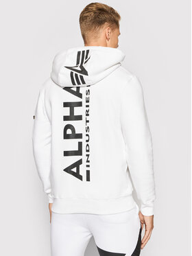 Alpha Industries Majica Dugih Rukava Back Print 178318 Bijela Regular Fit