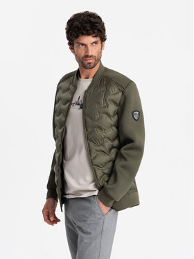 Ombre Ombre Bunda bomber OM-JALP-0141 Khaki Regular Fit