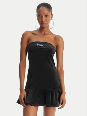 Juicy Couture Juicy Couture Rochie de zi Ruffle JCWED126311 Negru Slim Fit