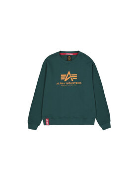 Alpha Industries Alpha Industries Bluza Basic Big Logo Sweatshirt Zielony Regular Fit