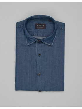 Borgio Borgio Koszula jeansowa denice_00604 Niebieski Slim Fit
